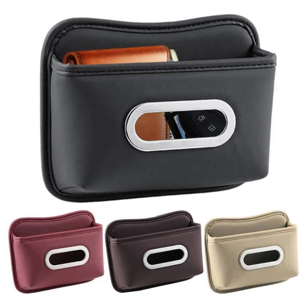 

Sticky Design Car Headrest Tissue Box Adhesive Car Tissues Dispenser Travel коричневий