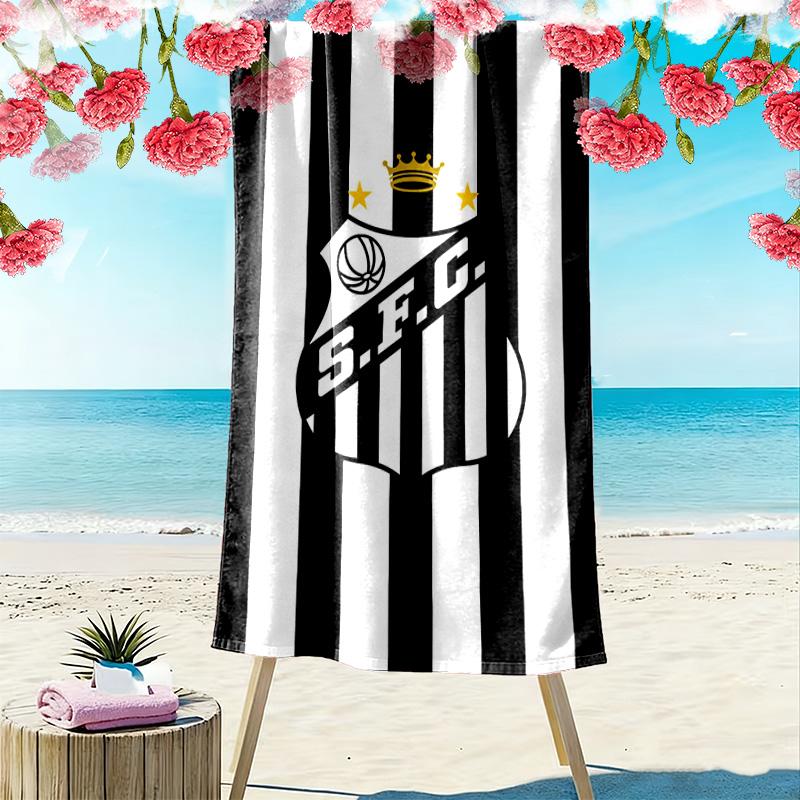 Santos FC Print Beach Towel, Large Soft Quick Dry Towel for Beach Camping Swimming
