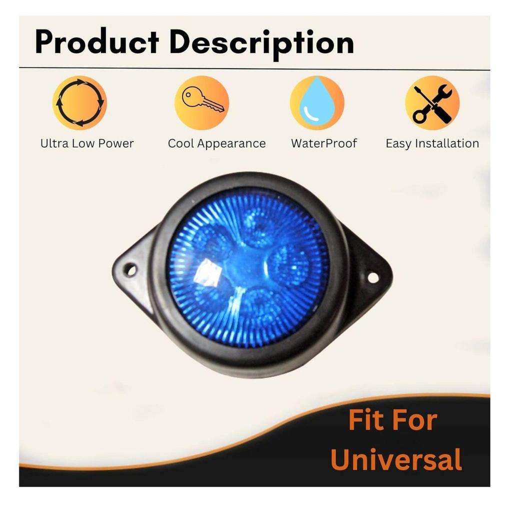 LED Outline Marker Lights Trailer for Truck 24V Blue Clearance Chicken Lights for Semi Trucks Freightliner Cargo – Universal Fit (Pack of 6)