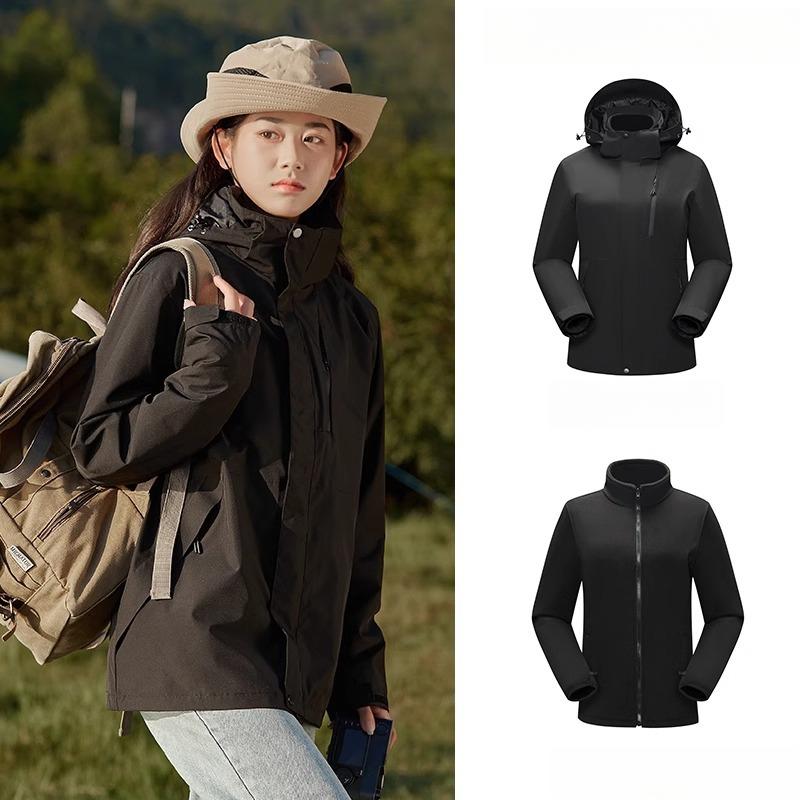 Jacket Women's 2025 New Three-in-one Removable Windproof and Waterproof Mountaineering Suit Autumn and Winter Coat Men