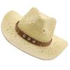 Braided Straw Hat Cowboy Hat Beach Panama Hat for Wedding Party Western Panama Hat for Street Shooting Dancing