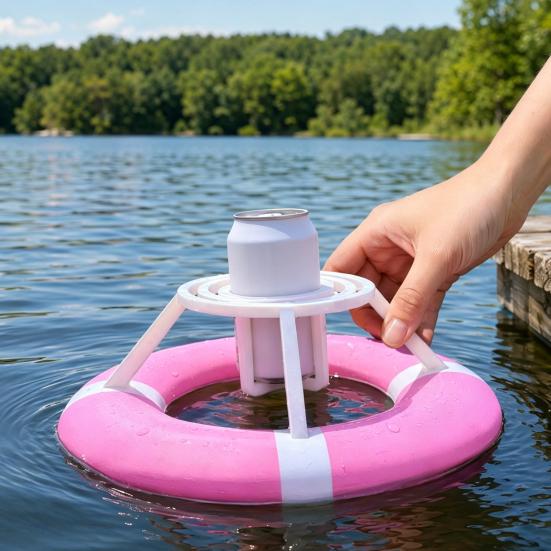 Floating Gyro Cup Holder, The Beer Buoy Floating Drink Holder, Anti Spill Gyro Can Holder, Pool Drink Float for 12oz Standard Cans, Floating Beverage