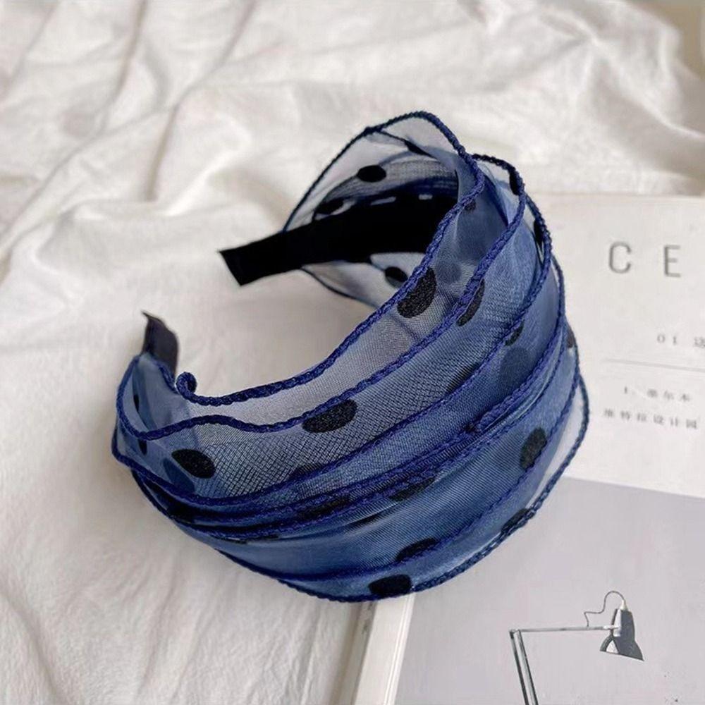 Women Headband Korean Headwear Mother Hair Hoop Mesh Hairbands Fashion Sequin Hair Band