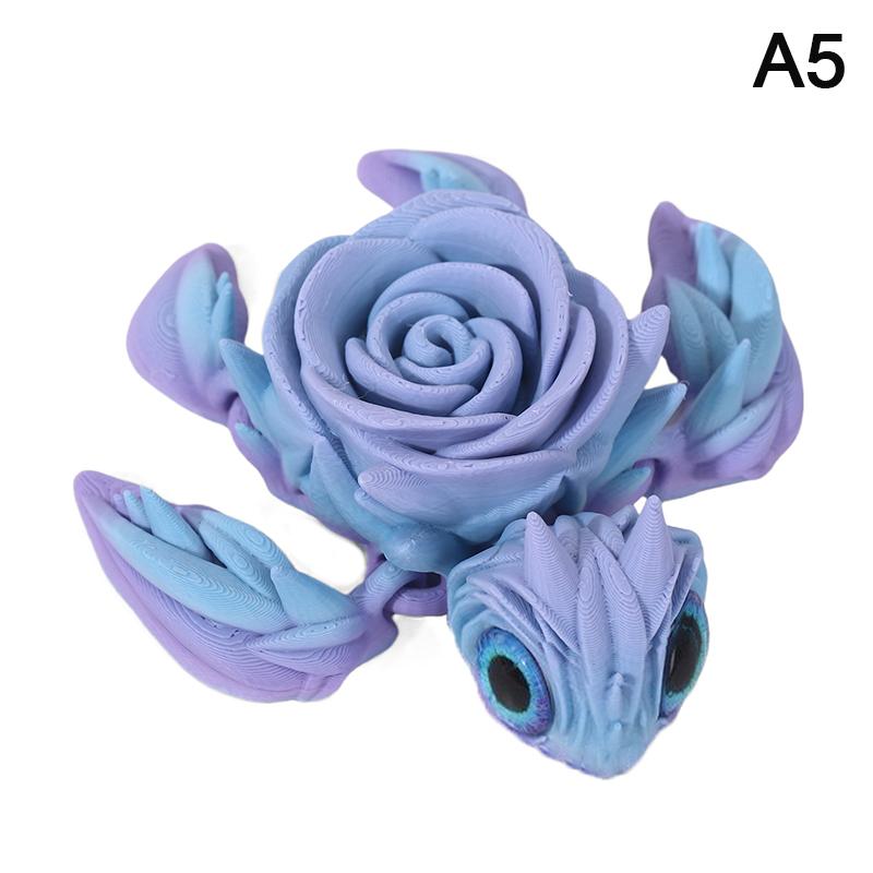 Rose Turtle 3D Printed Articulating Turtle Fidget Toy Joint Movable Model Stress Relief Sea Turtle Figurine Landscape Decoration