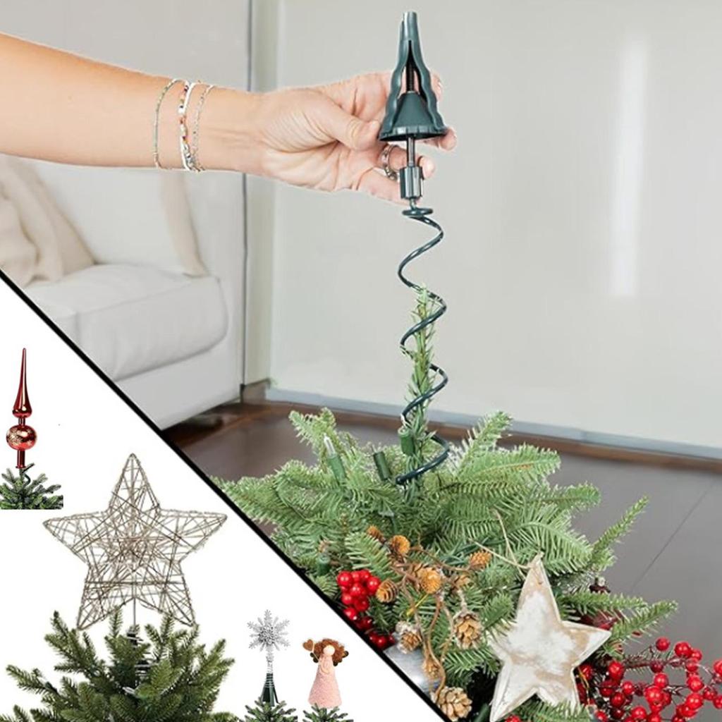 Christmas Tree Topper Stand Sturdy Spiral Holder Twist On Tree Topper Supporter Replacement for Home Indoor Outdoor Xmas Party