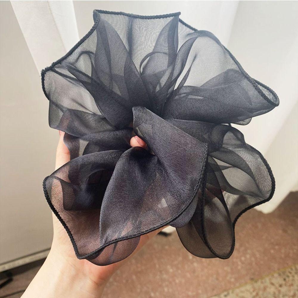 

Сплошной цвет резинки для волос из органзы, держатель для хвоста, веревка для волос из органзы, эластичная повязка для волос, уличная одежда