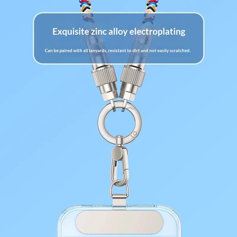 Metal Phone Lanyard Gasket Patch Durable Rotatable Metal Buckle Hanging Steel Clip 1Pcs Anti-drop Accessory for Daily Commute