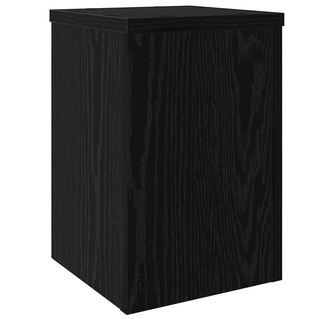 Plant Stand 2 Pcs Black Oak Look 20 X 20 X 30 Cm