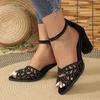 2024 New Style Fashionable Women's Sandals Versatile Solid Color Thick Heel Women's Sandals Open Toe Fish Mouth Shoes Zapatos