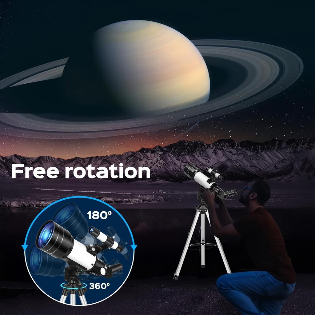 150X telescope, 70mm aperture telescope, suitable for adults, high magnification, portable astronomical telescope