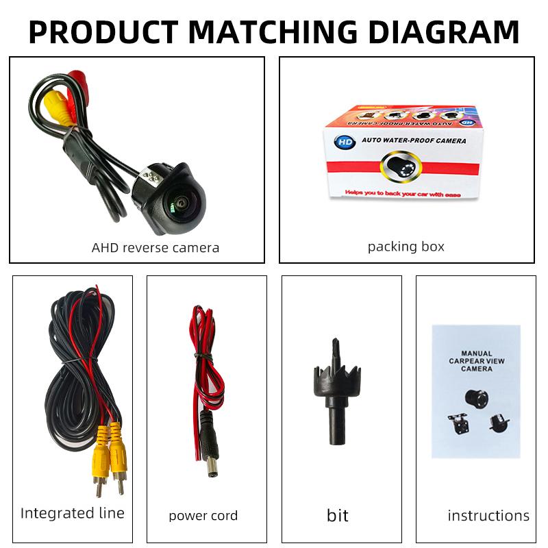 Universal Car HD 720p Ahd Korea Car Camera Starlight Night Vision Waterproof Car Reversing Camera 170 Degrees Fisheye Camera 170°&1920*1080
