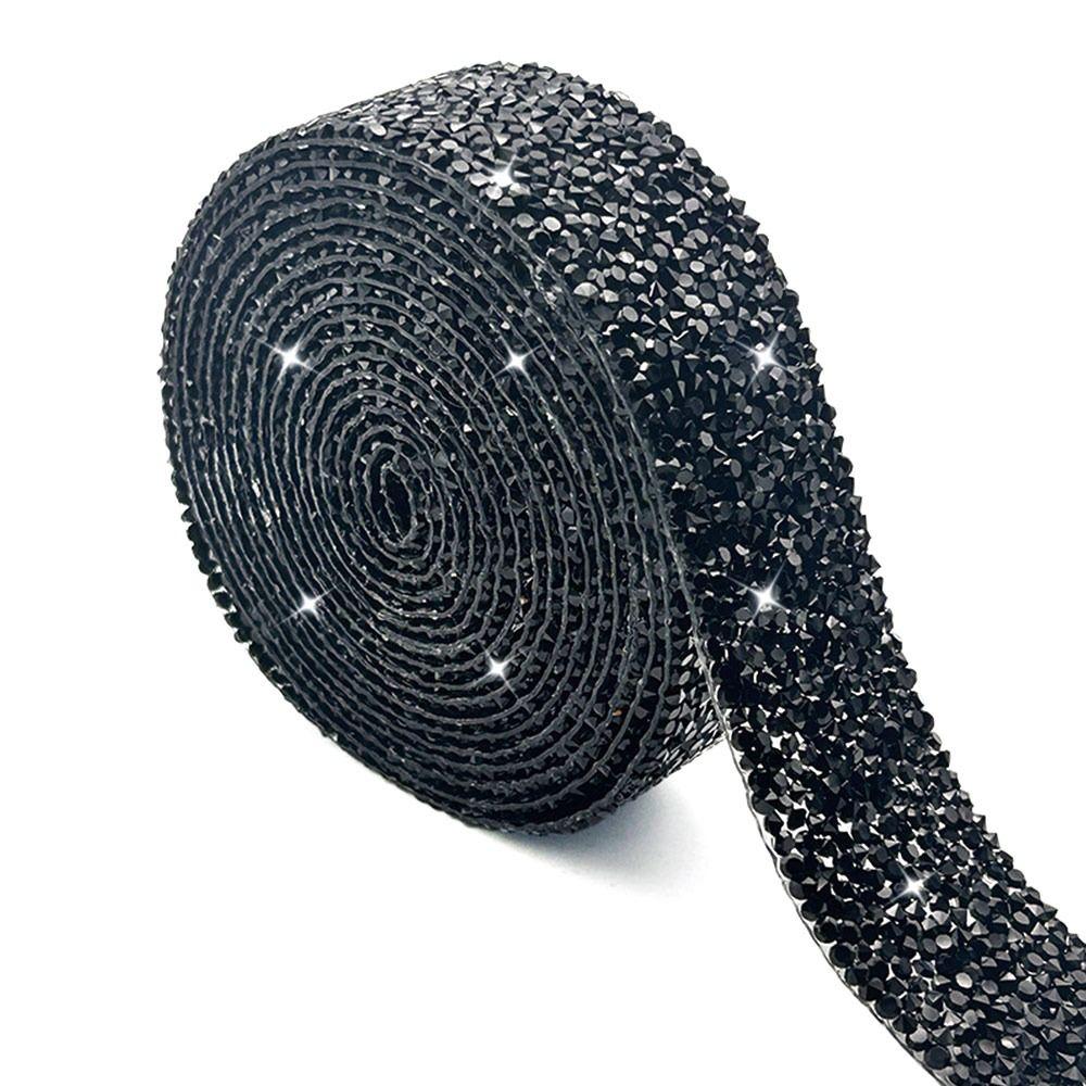 3cm Width Resin Rhinestone Strip Self-Adhesive Heat Melting Glue Self-Adhesive Diamond Sticker Iron On Hot Fix Rhinestone Tape