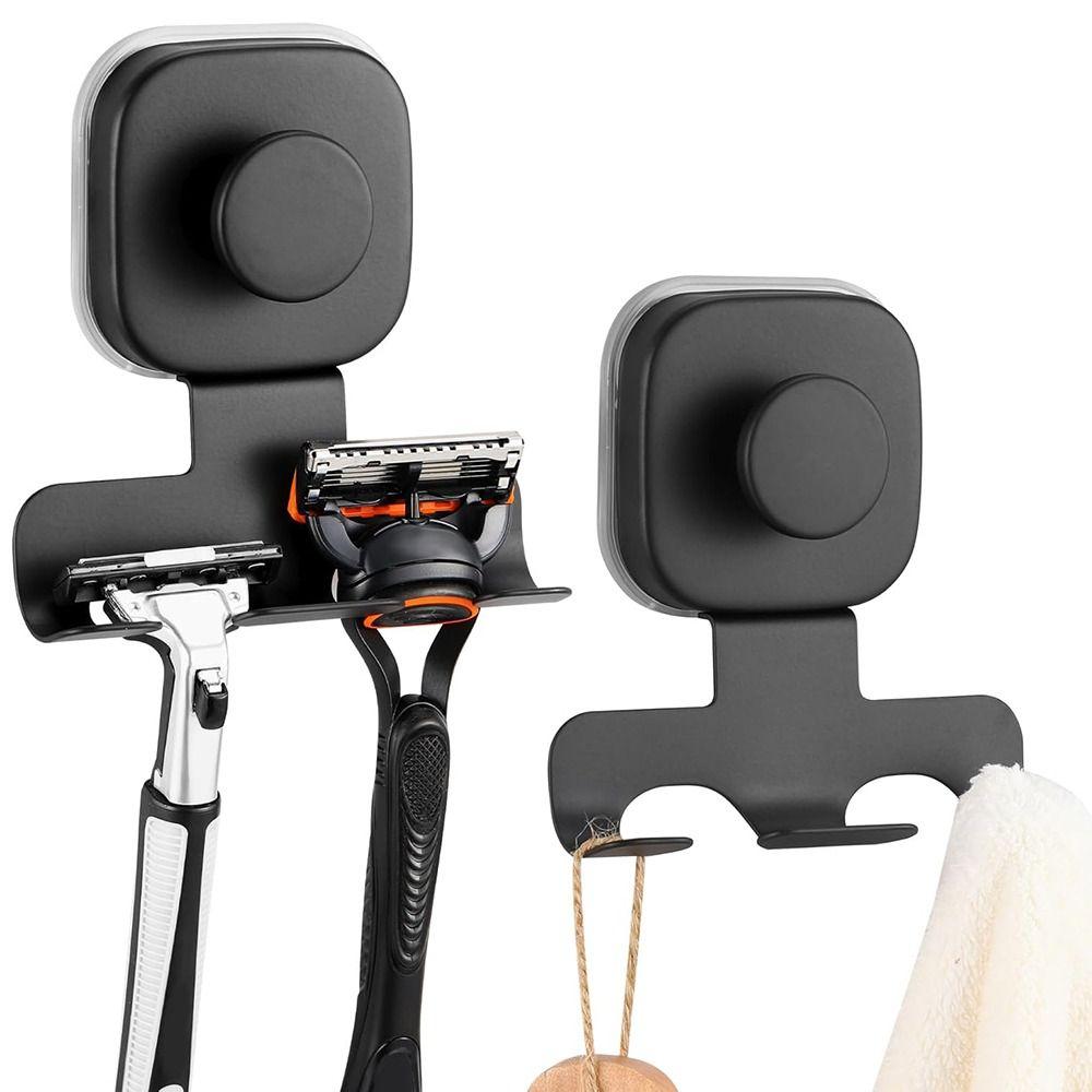 Square Suction Cup Razor Holder Removable Bathroom Shaver Hanger  Bathroom Wall Mount
