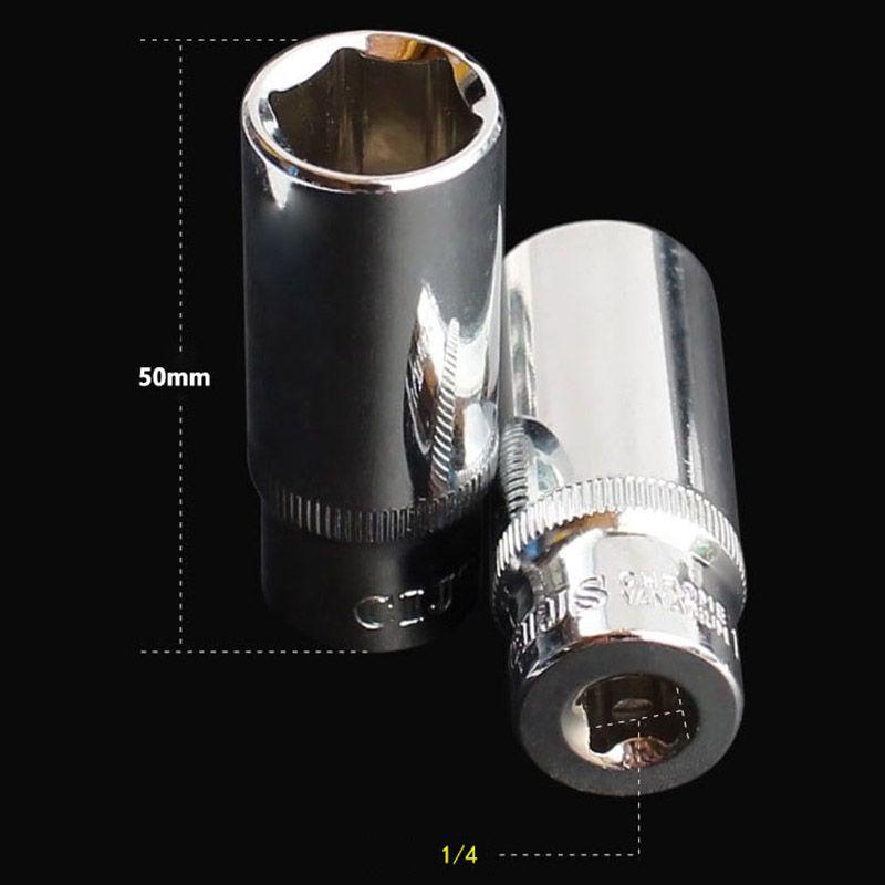 Premium Hex Drive Part 1/4" Drive Socket Set Long Deep 4-14 Mm Snap On Screwdriver