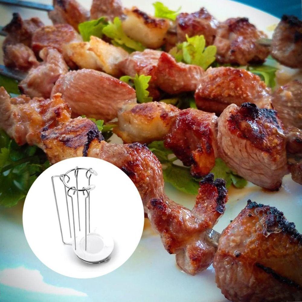 Stainless Steel BBQ Skewer Set Detachable Hanger Skewer Stand Barbecue Fork Holder  Backyard