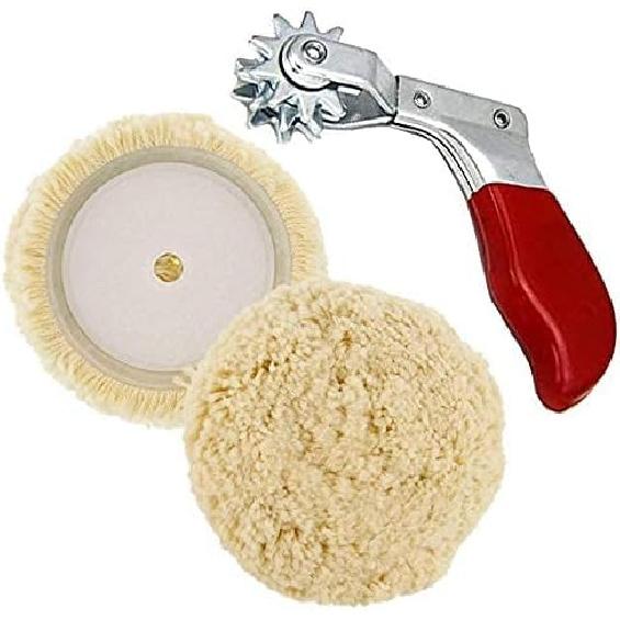 

Wool Buffing Pads Set,Pure Wool 7inch Wool Buffing & Polishing Pad+ Cleaning Spur Tool for Revitalizing Polisher Compound Pad and Bonnet