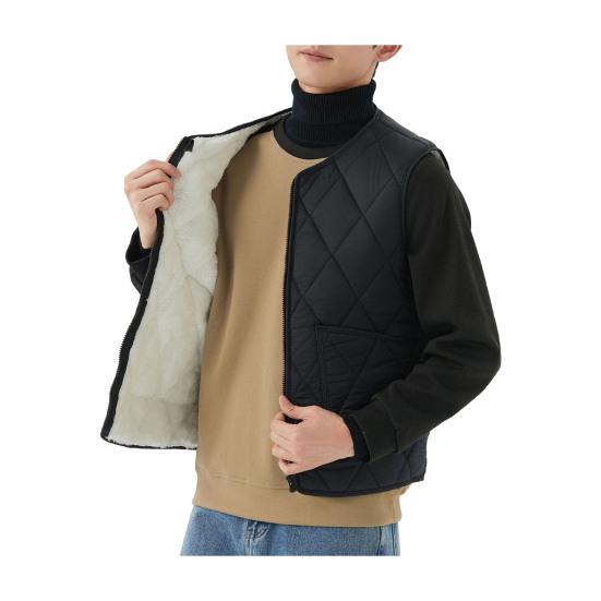 

Нижняя часть жилета с V-образным вырезом без рукавов с застежкой-молнией и карманами, однотонная L чёрный