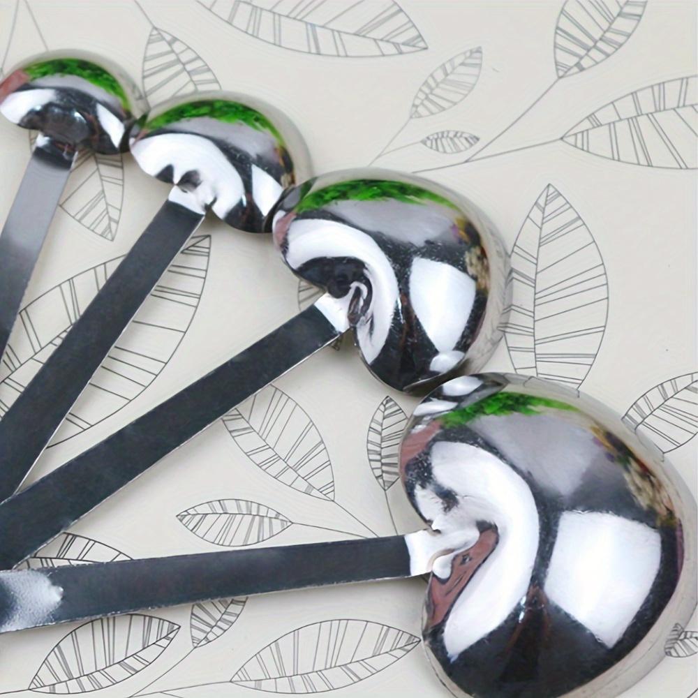 2sets 4pcs/set Kitchen Seasoning Spoon Stainless Steel Heart Measuring Spoon Baking Tool
