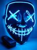 Black Ghost LED Sound-Control Mask - Luminous V Shape Halloween Prop