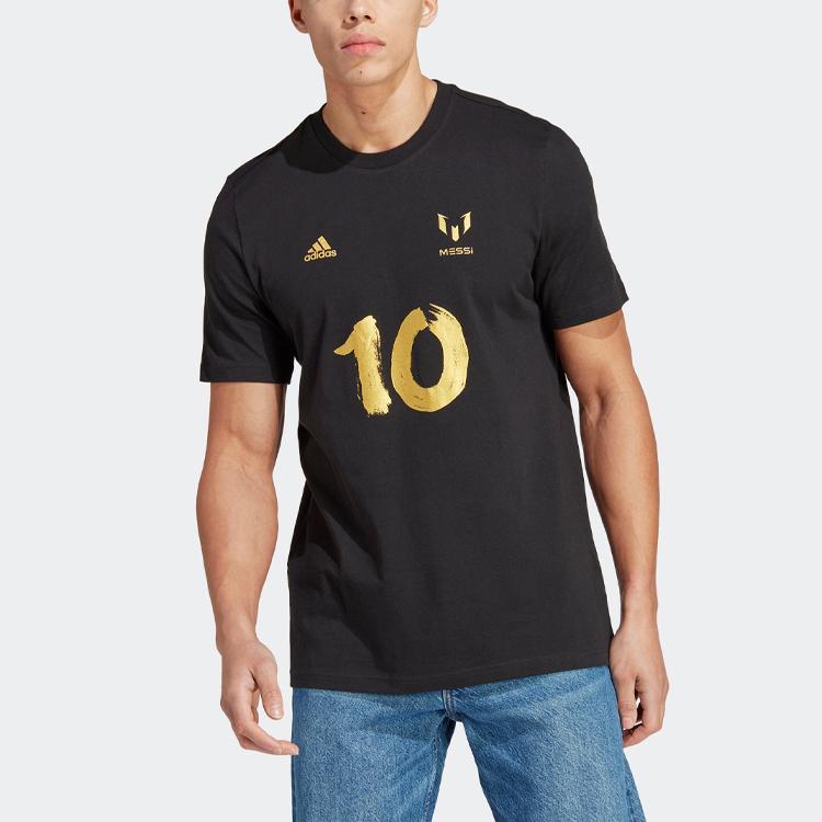 Adidas Messi Fußball CNY Grafik T-Shirt Herren Tops Schwarz HY1013