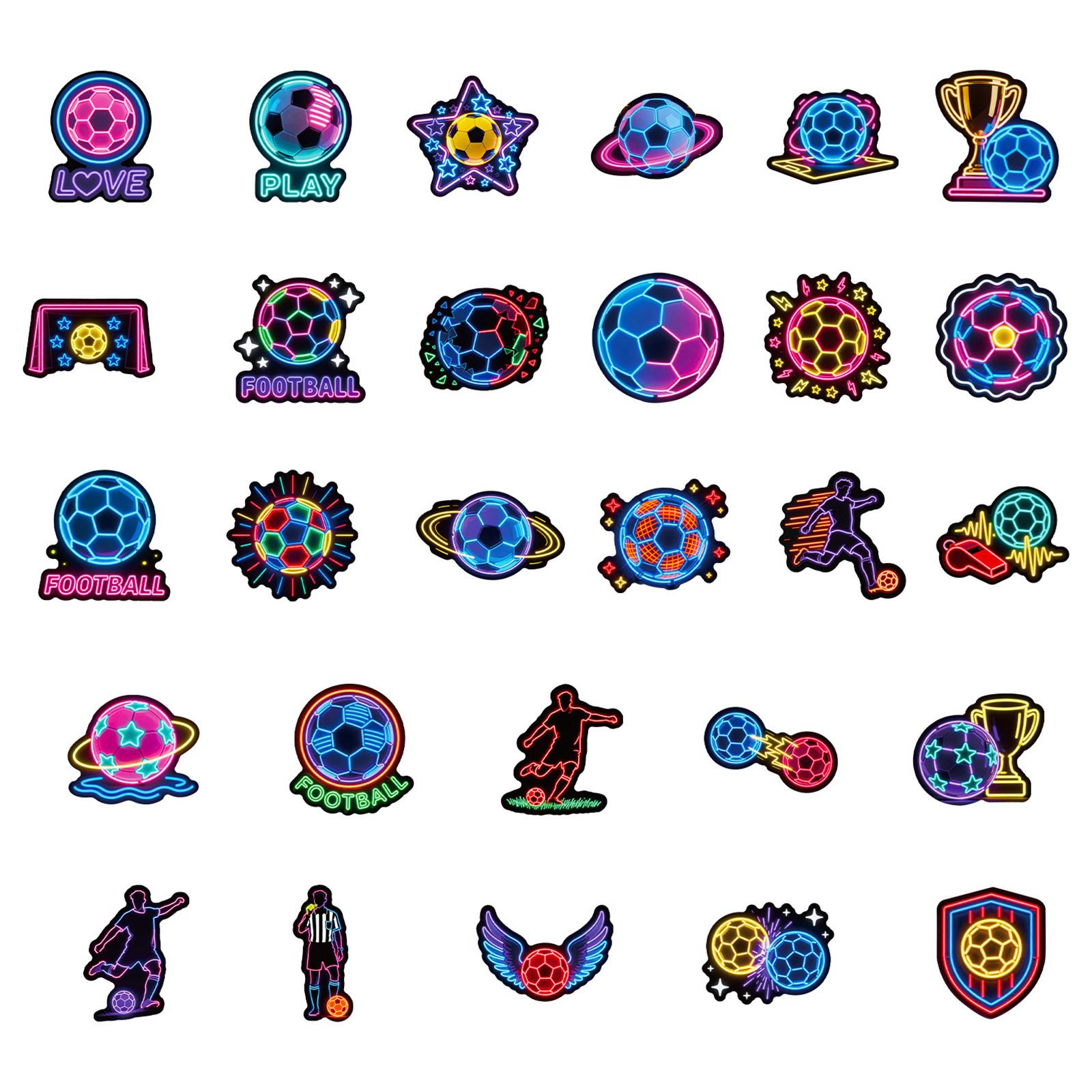 

56 Football Stickers, Fan Support Decoration Stickers, Laptop, Phone, And Water Bottle Stickers, Creative Stickers, Event Atmosphere Props One Size