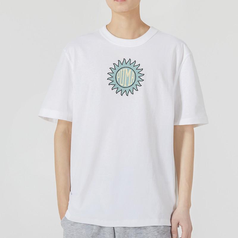 Puma Downtown Graphic Tee Men Tops White 535400-02