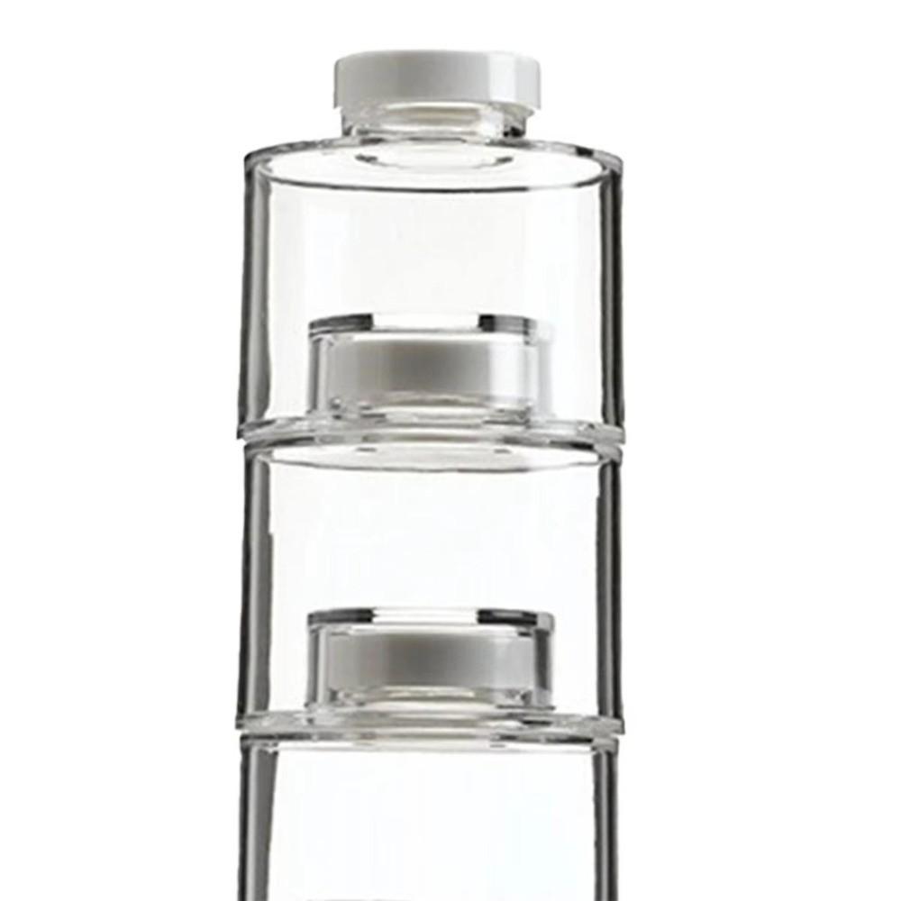 Space Saving Spice Jars Tower Transparent Condiment Bottles Stackable Spice Rack for Salt Spices