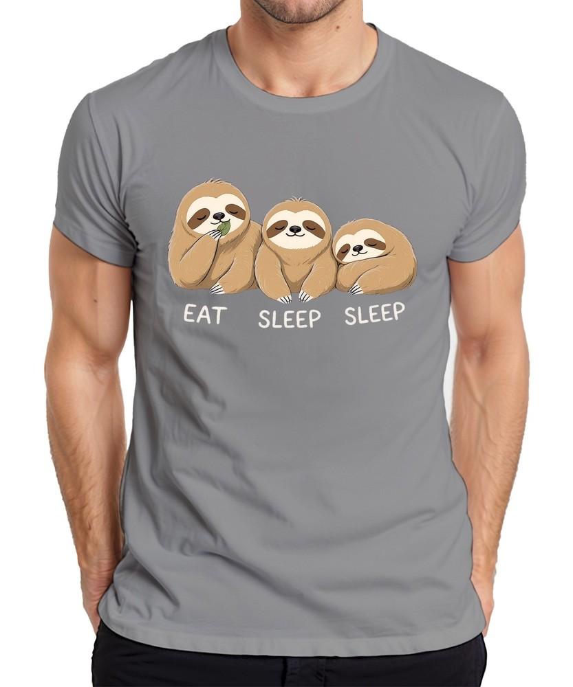 Eat Sleep Sleep Sloth Three Cute Relaxed Gift Birthday Unisexs Tshirt