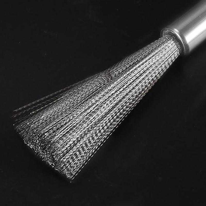 Perie de curățare din oțel inoxidabil cu mâner lung, ustensile de curățat, anti-rugină, bucătărie, agățată, pentru tigaie și bol, instrument de curățare