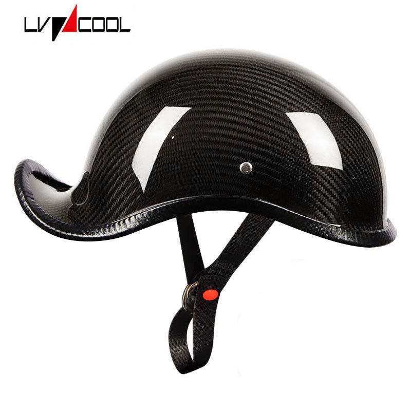 Motorcycle Carbon Fiber Helmet Male Harley Ladle Helmet Female Retro Motorcycle Half Helmet Electric Car Half Helmet Half Cover