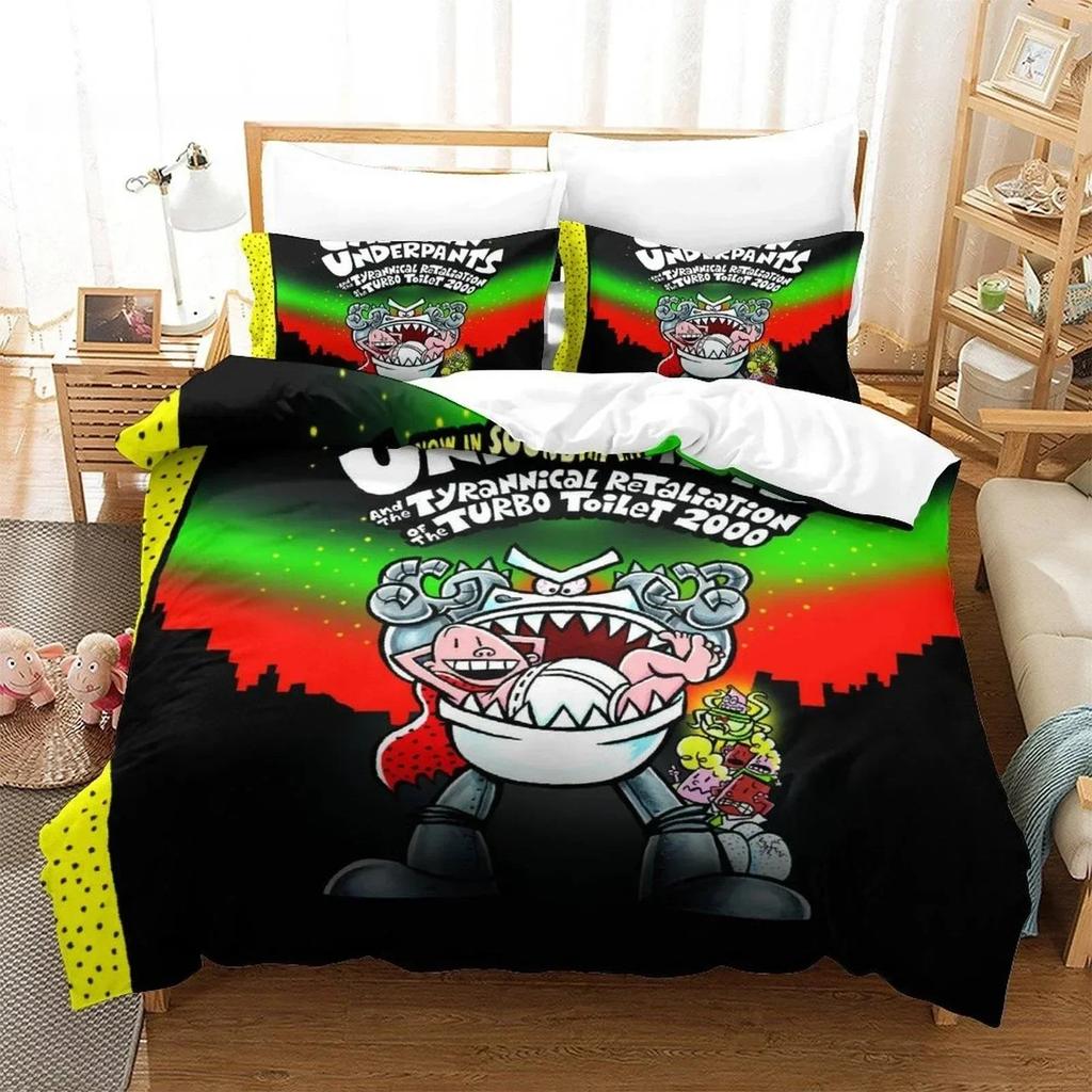 Módní kreslený Kawaii Kapitán Kalhotky Ložní souprava Jednolůžko Dvojlůžko Plná Queen King Size Ložní souprava Ložní souprava pro dospělé Dětská ložnice Sady povlečení na přikrývku