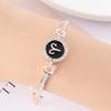 12 Zodiac Signs Bracelet for Women, Rose Gold Plated Inlaid Diamond Constellation Bangle, Fashion Couple Jewelry Gift