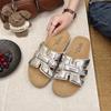 One-word Women's Outer Slippers Summer New Fashion Versatile Flat-bottomed Beach Sandals