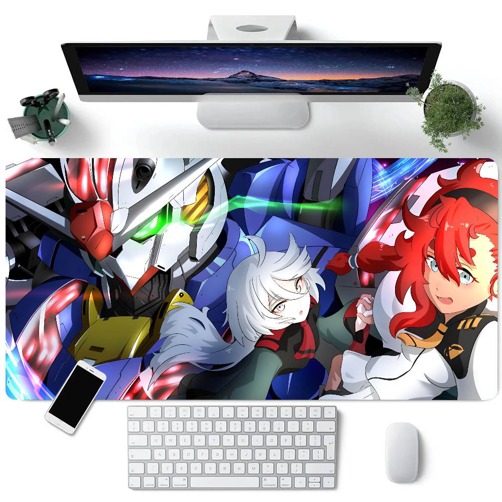 Игровой коврик для мыши Gundam THE WITCH FROM MERCURY, большой коврик для клавиатуры и стола, игровой коврик для мыши с заблокированным краем, противоскользящий коврик LE600x300x2mm