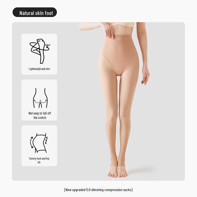 "Autumn/Winter Sheer Nude High-Waist Velvet Leggings - Sexy Gray Pantyhose"