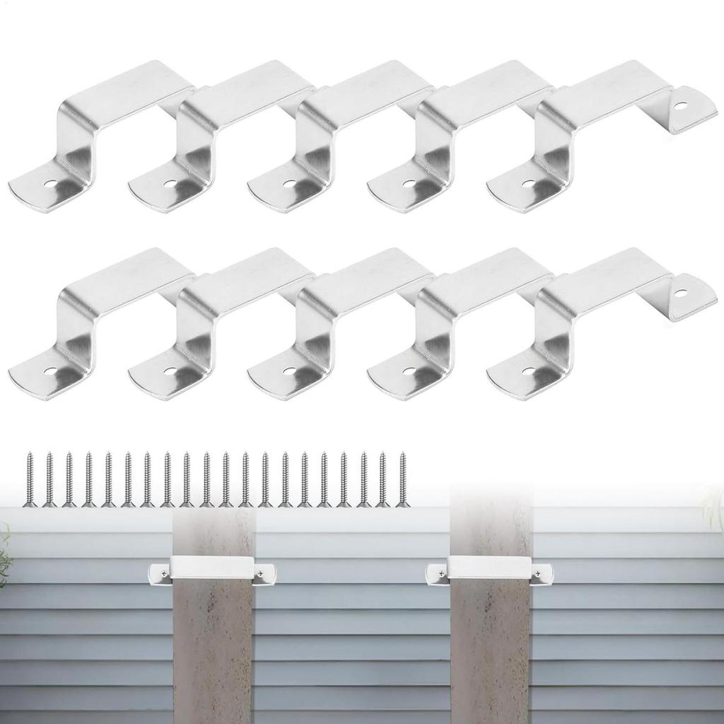 Fence Clips 10 Pieces Fence Support Post Clips With Screws Heavy Duty Hardware Repair Tool For Farmers Builders Concrete Wood