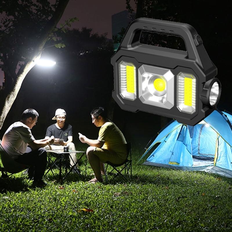 2500mAh Camping Light Work Light Rechargeable LED Torch Water Proof Outdoor Searchlights USB Solar Charging Flashlight