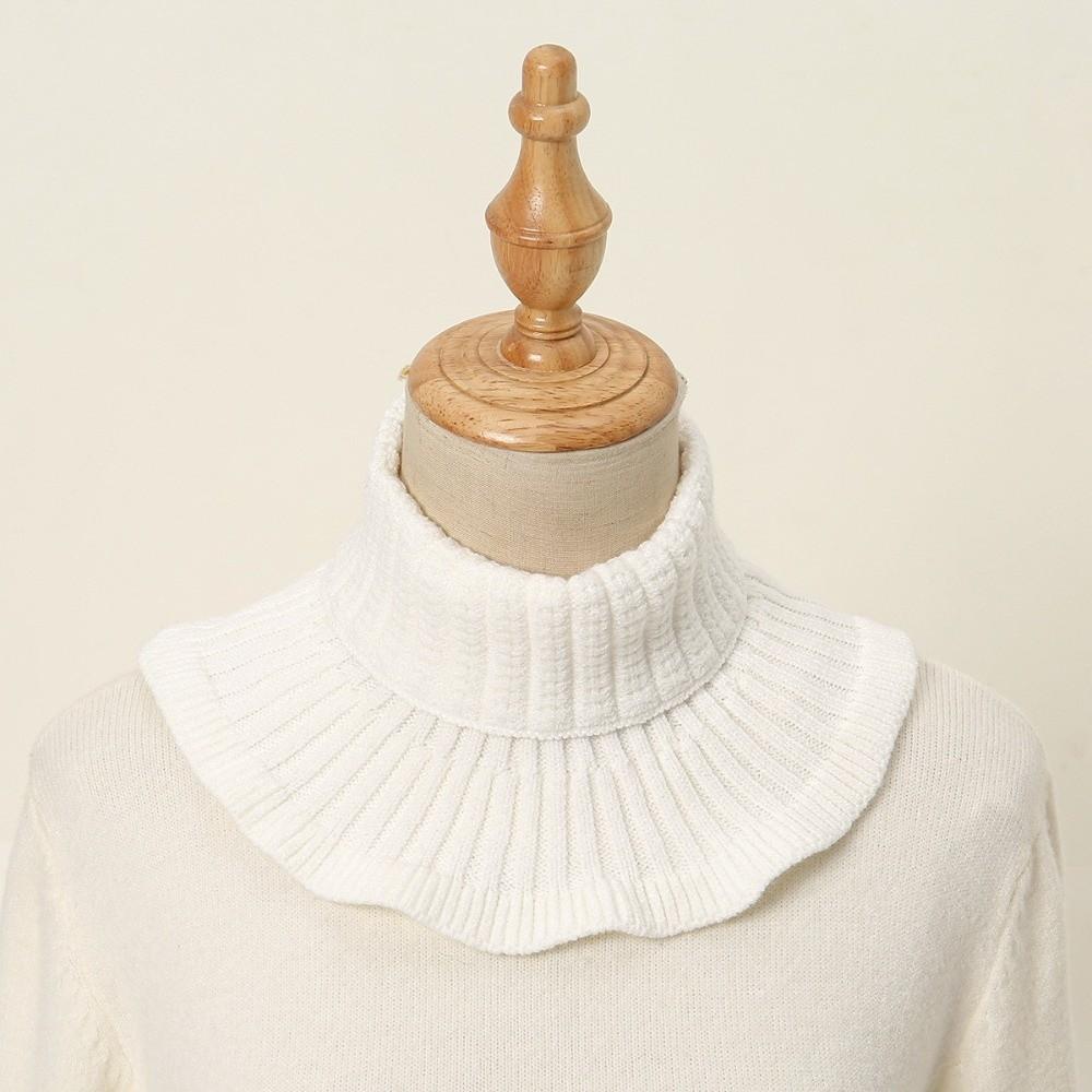 Solid Knitted Neck Warmer Pullover Pullover Neck Gaiter New Turtleneck Collar Bib  For Women