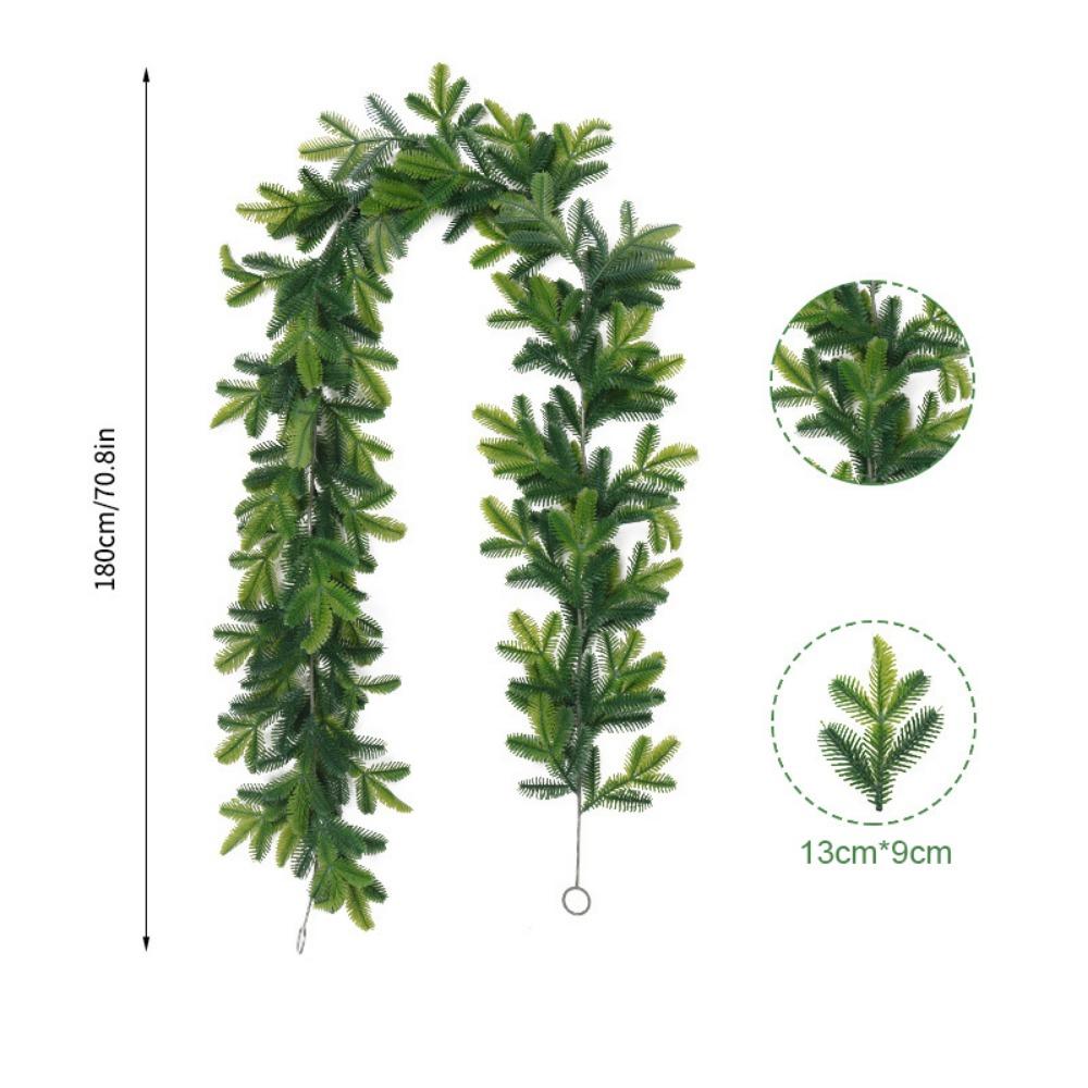 Gift Green Christmas Pine Garland 180cm Party Supplies Lifelike Pine Vine Plastic Wedding Favors Artificial Pine Christmas
