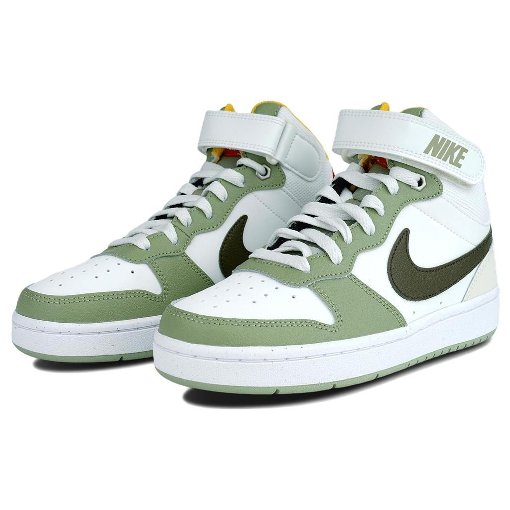 Nike Court Borough Synthetic Leather Comfortable Versatile Durable Mid-Top Kids Sneakers Kids Sneakers Green FV3649-171