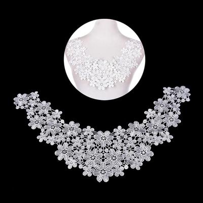 Bridal Wedding Flower Fabric Neckline Neck Collar Sewing Craft Applique Trim