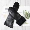 38 CM Long Sheepskin Gloves Women's Fashion Color Leather Finger Gloves With Velvet Lining to Keep Warm in Autumn and Winter