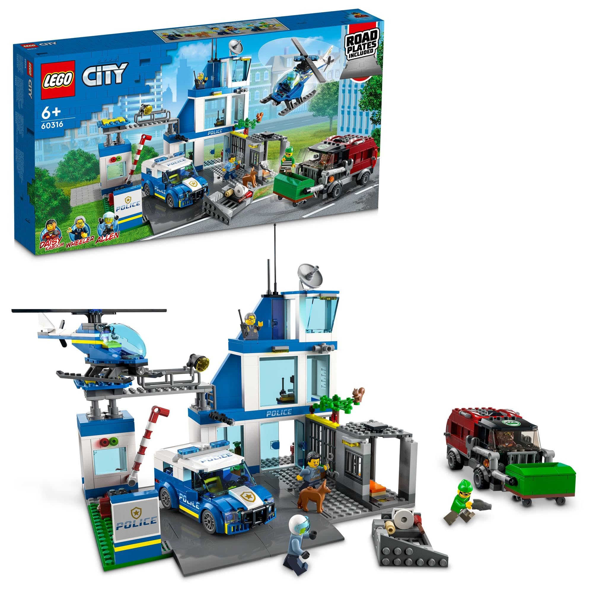 LEGO City Police Station Playset 60316 Building Blocks Educational Toy for Boys and Girls Ages 6 7 8 9 Police Car City Building