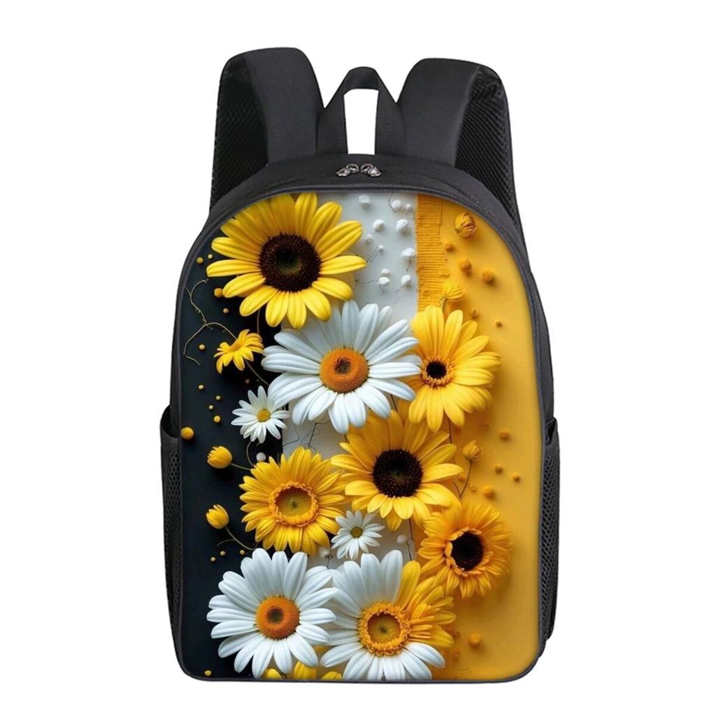 Zaino a Strato Singolo con Stampa Coccinella Fiore Fungo Stile Semplice per Bambini/Bambine Migliori Regali Cartoni Animati Piatto 2D Borse Scolastiche