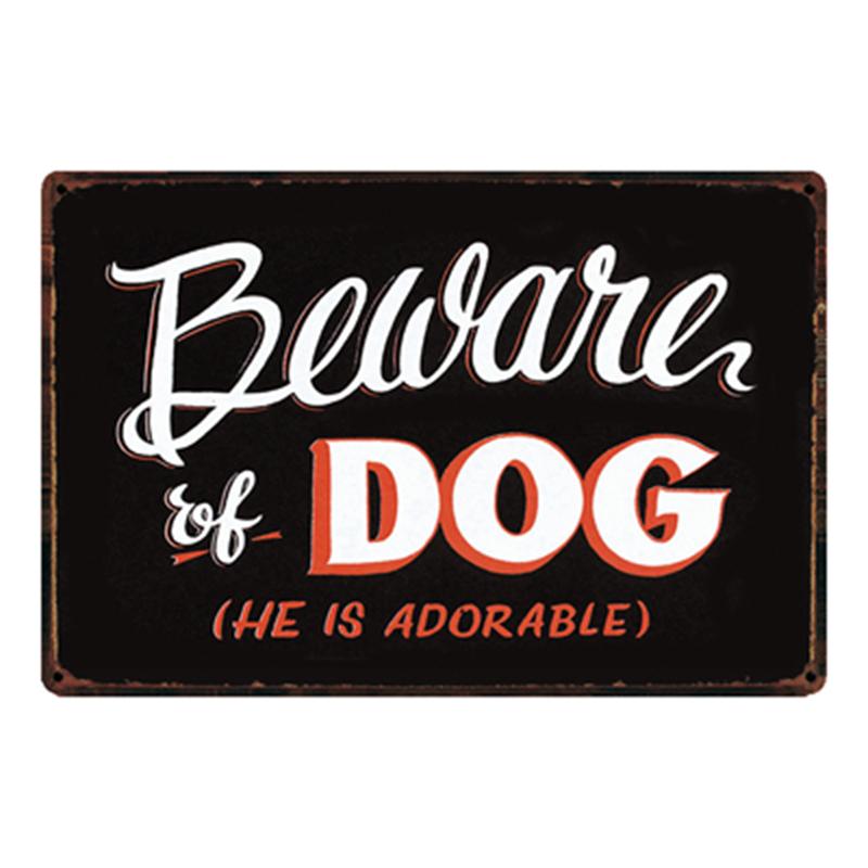 

[ Kelly66 ] Beaware Of Dog Metal Sign Tin Poster Home Decor Bar Wall Art Painting 20*30 CM Size y-2152