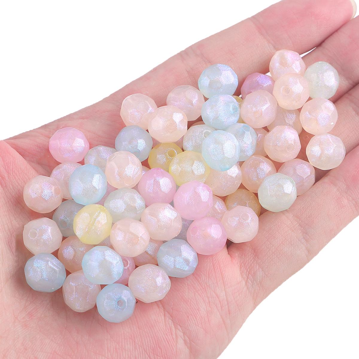 

20 г/пакет 10 мм бусины русалки акриловые многогранные бусины для изготовления ювелирных изделий DIY браслет серьги ожерелье 10mm