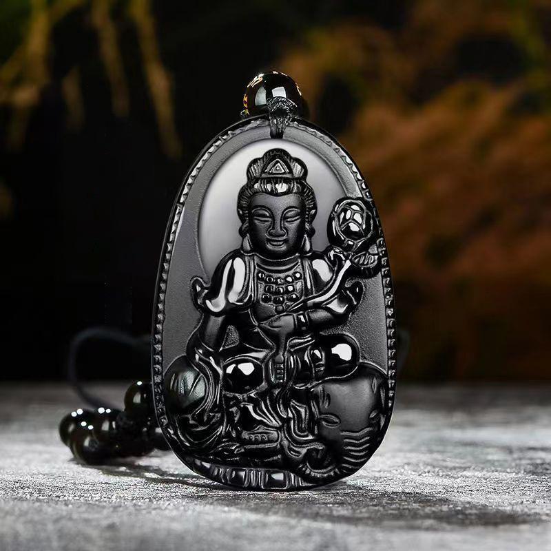 Amitabha Pendant Necklace Carved Buddha Lucky Amulet Necklaces For Women Men Jewelry Gifts