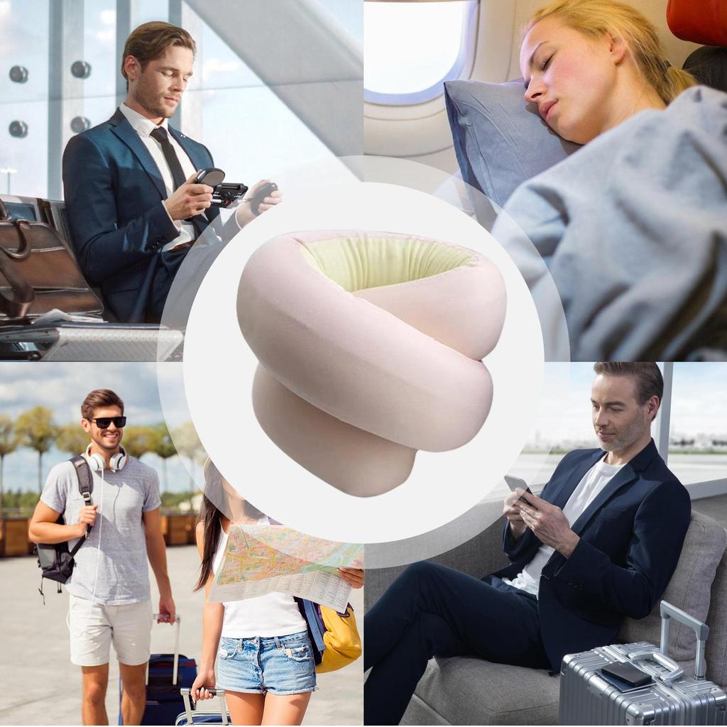 Neck Pillow Adjustable Spiral Wrapping Cushion Headrest Washable Traveling Pillow For Home Office Car Rides Airplane Road Trip