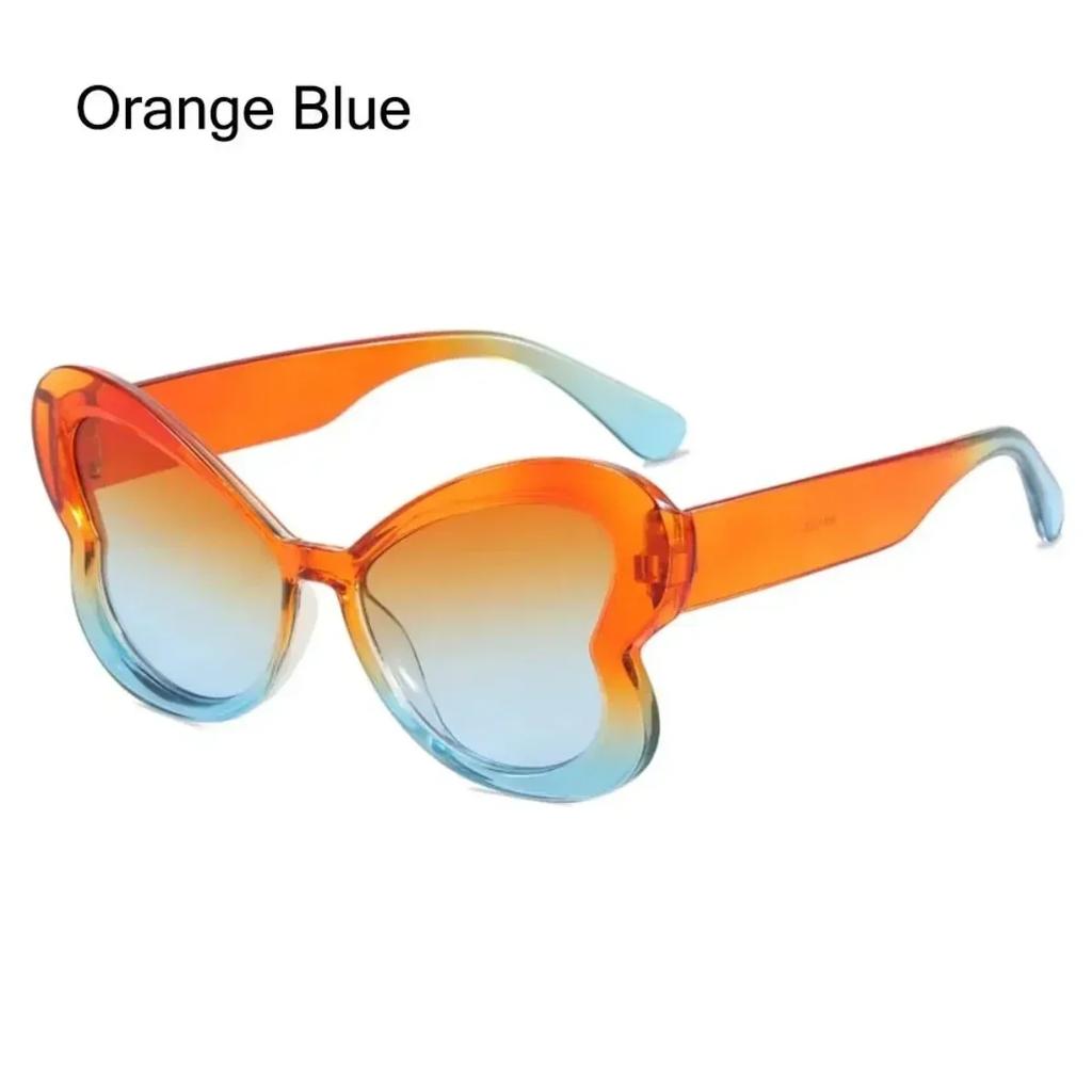 Trendy Party Large Frame Women Sunglasses Dopamine Butterfly Colorful Sunglasses Hip-hop Uv400 Sunscreen Full Frame Sunglasses