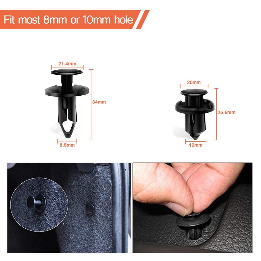 100X Durable Plastics Mixed Fasteners Fixed Buckle Rivet Push Clips for Car Body